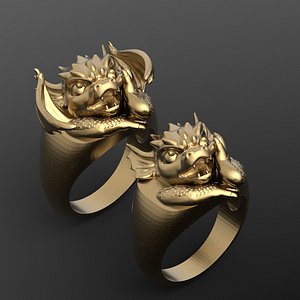 Ring with a small dragon 3D model