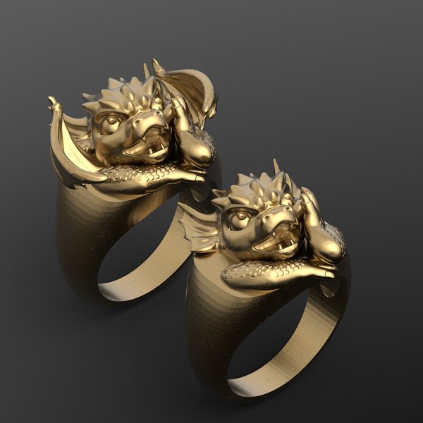 Ring with a small dragon 3D model