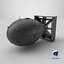 3D Nuclear Bomb Fatman Black PBR