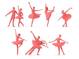 Low Poly Posed People Pack 19 - Ballet and Ballerina