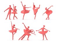 Low Poly Posed People Pack 19 - Ballet and Ballerina