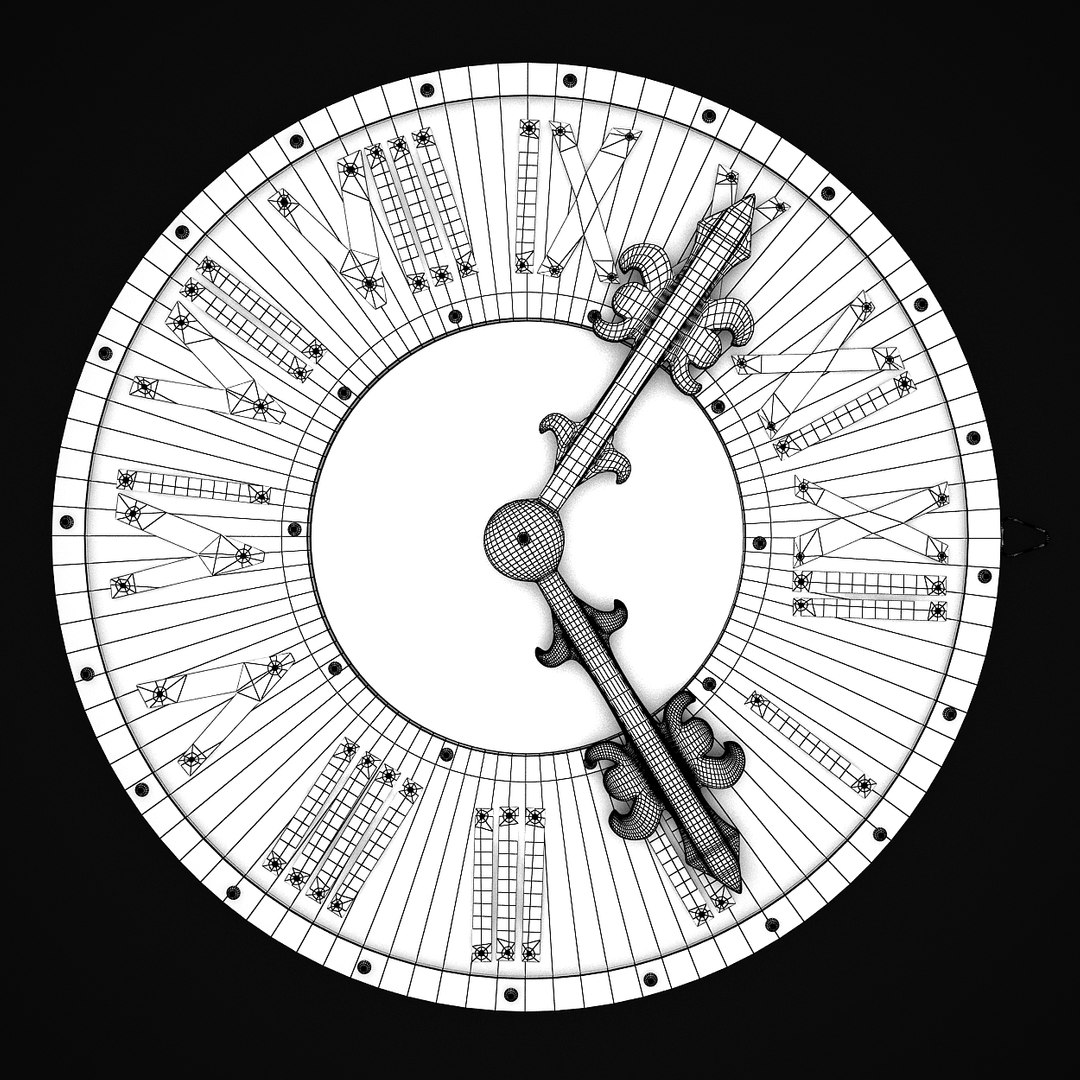 3d wall clock loft style model