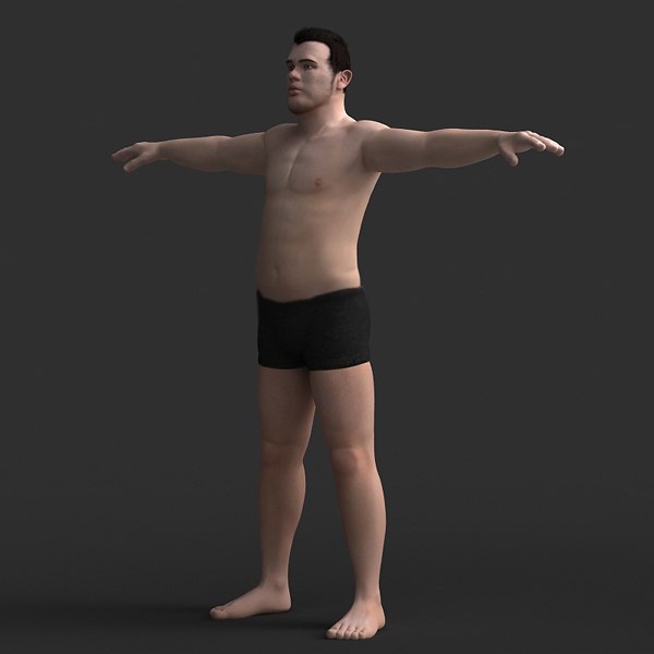 3d Model Realistic Man Slim Fat