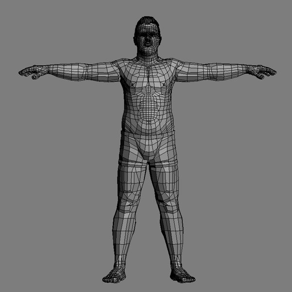 3d model realistic man slim fat