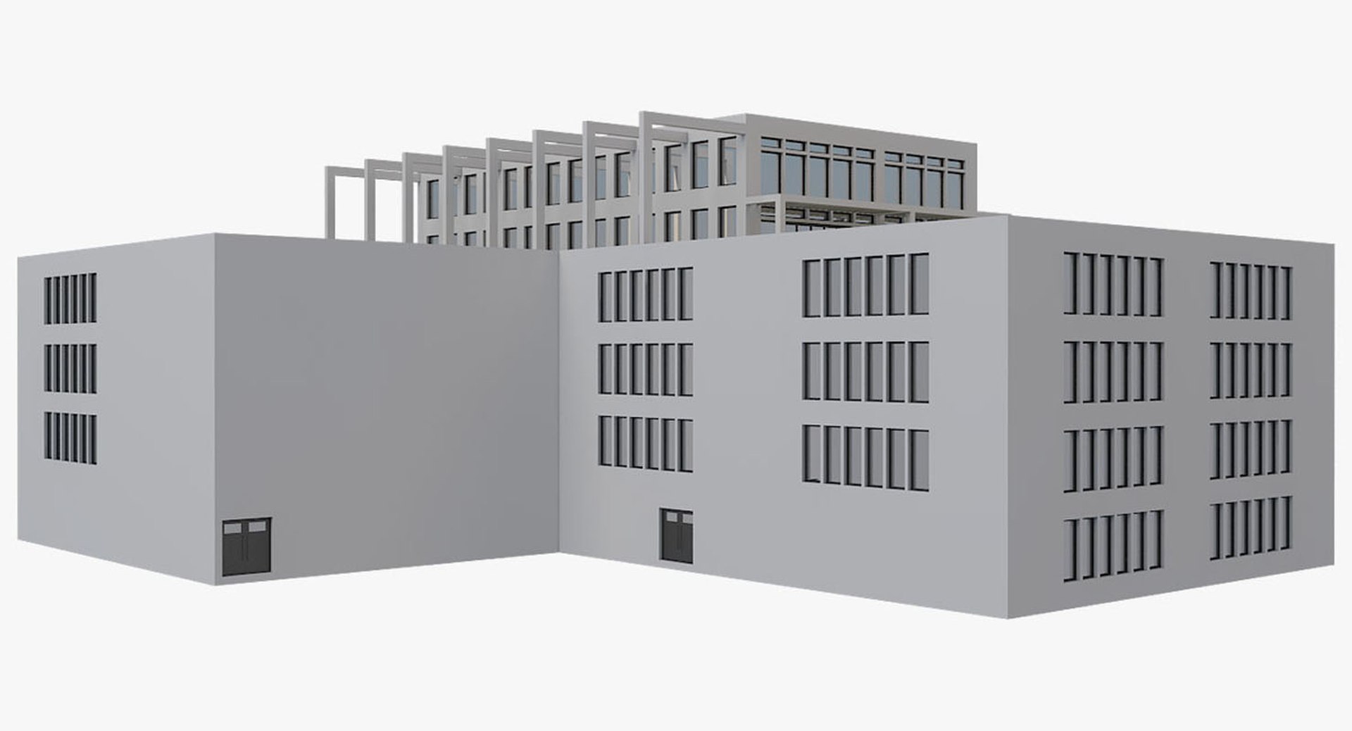 3D Model Office Building 1 - TurboSquid 1420943