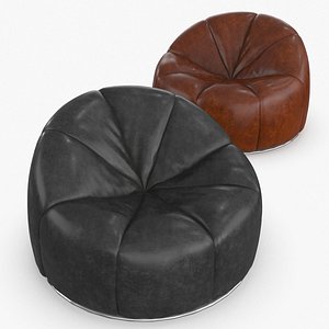 Leather Armchair v10 3D model