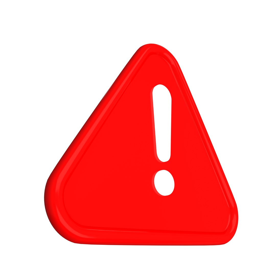 3D Red Warning Attention Sign - TurboSquid 2029371