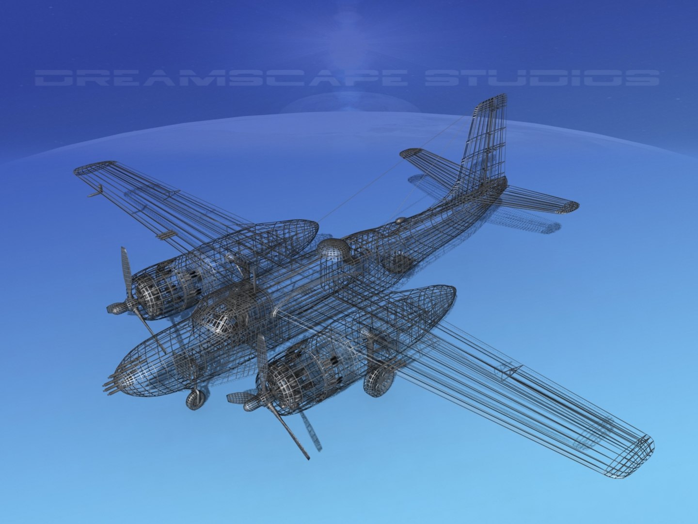 Douglas B-26b B-26 Bomber 3d Model