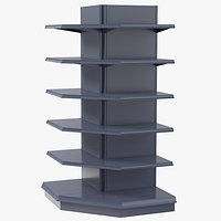 Supermarket Empty Shelf 210 Corner Convex