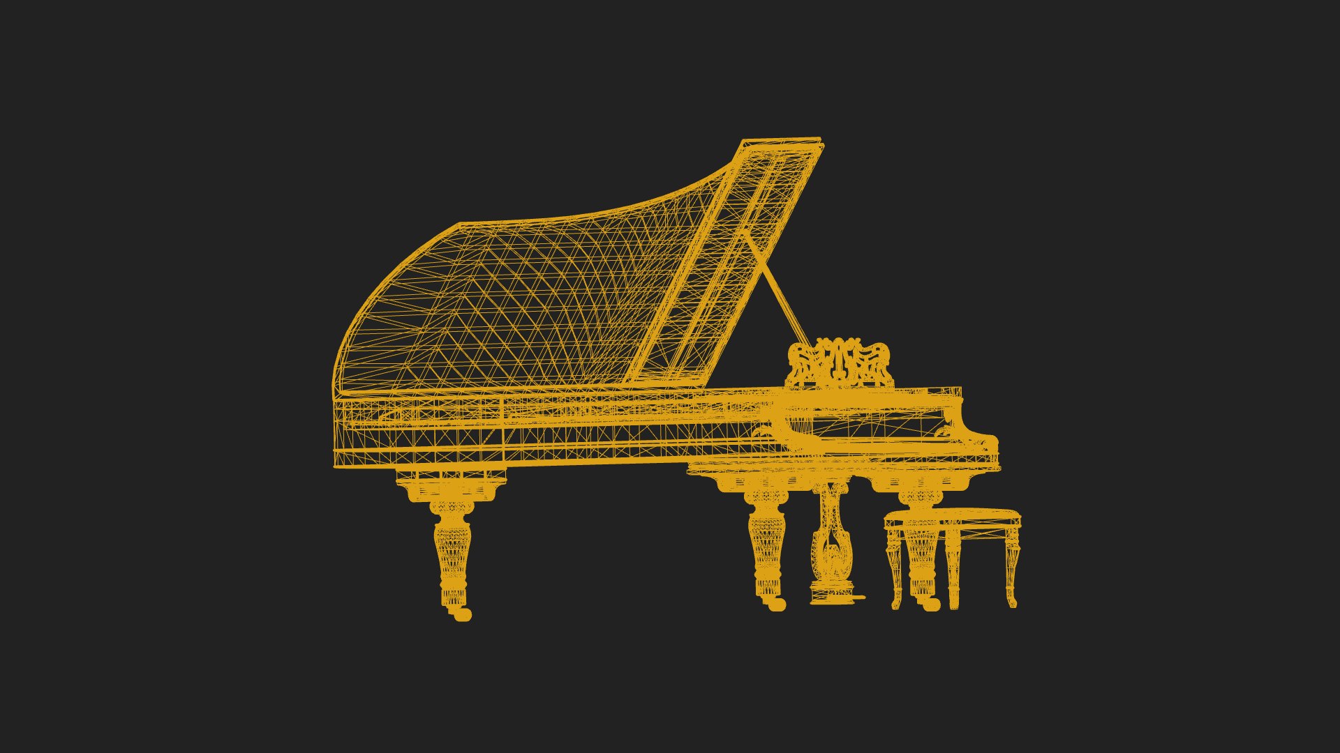 3D Old Piano - PBR model - TurboSquid 1821567