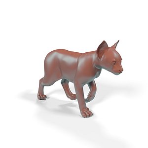 Lynx Cub in Walking Pose for 3D Print