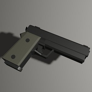 Low Poly Handgun 3D Model 3D model