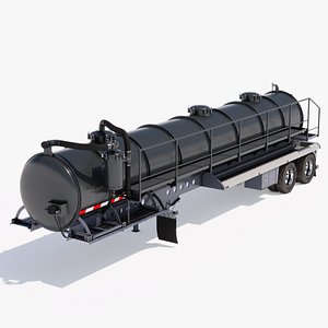 3D Vacuum Tank Trailer 01 model