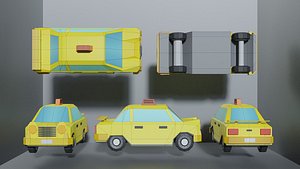 3D Lowpoly Taxi Car