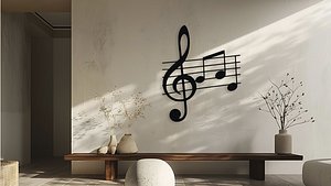 Music Notes Treble Clef Wall Decor Art