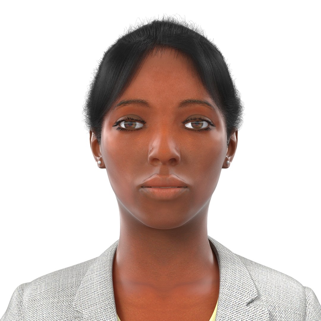 Business Woman African American Rigged 2 3D model preview