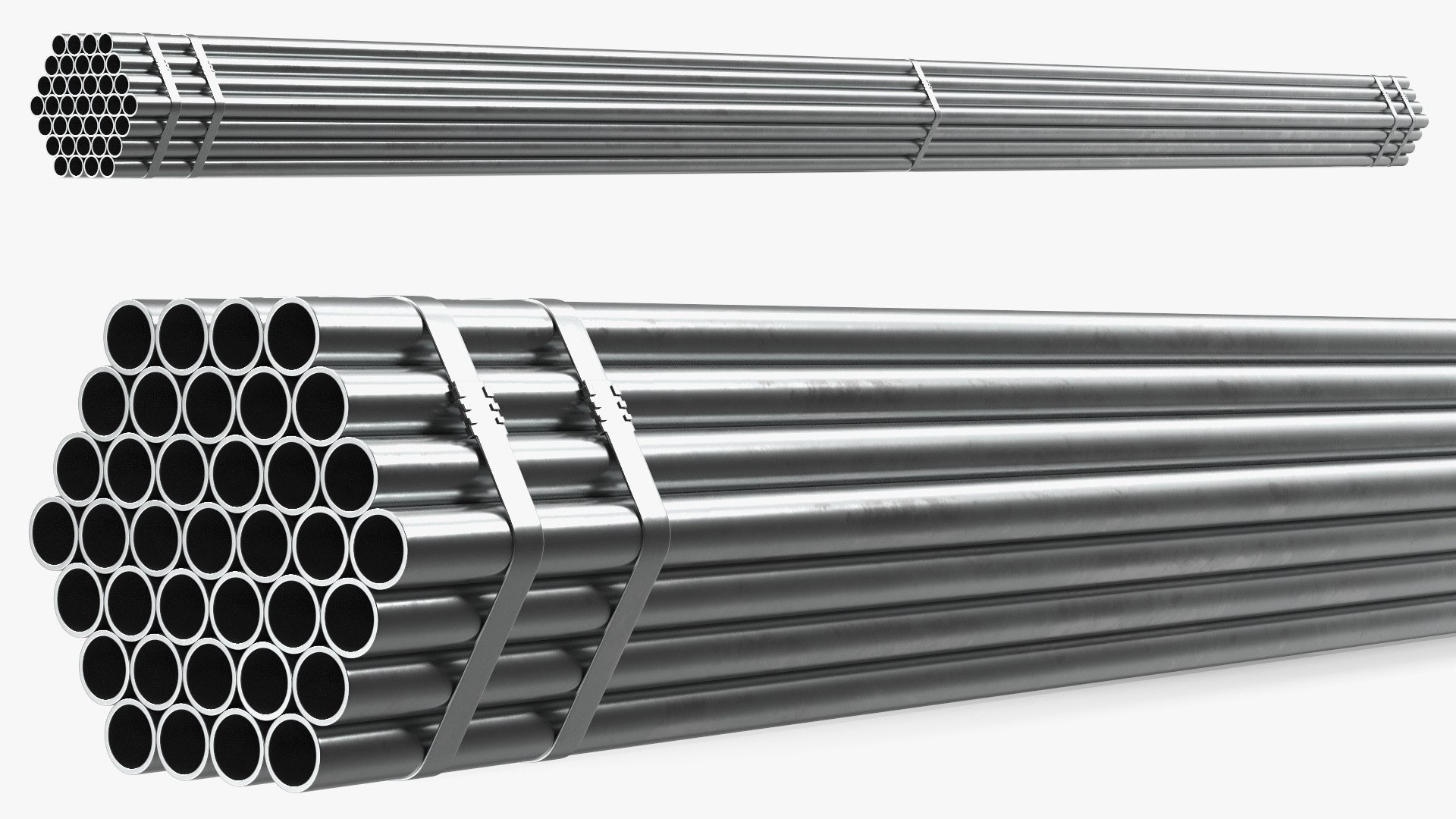 Steel Pipes Bundle 6 Meters 3D model preview