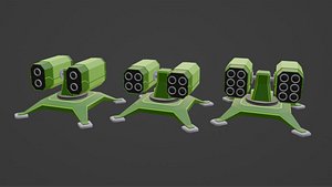 3D 3D Missile Launcher Turret