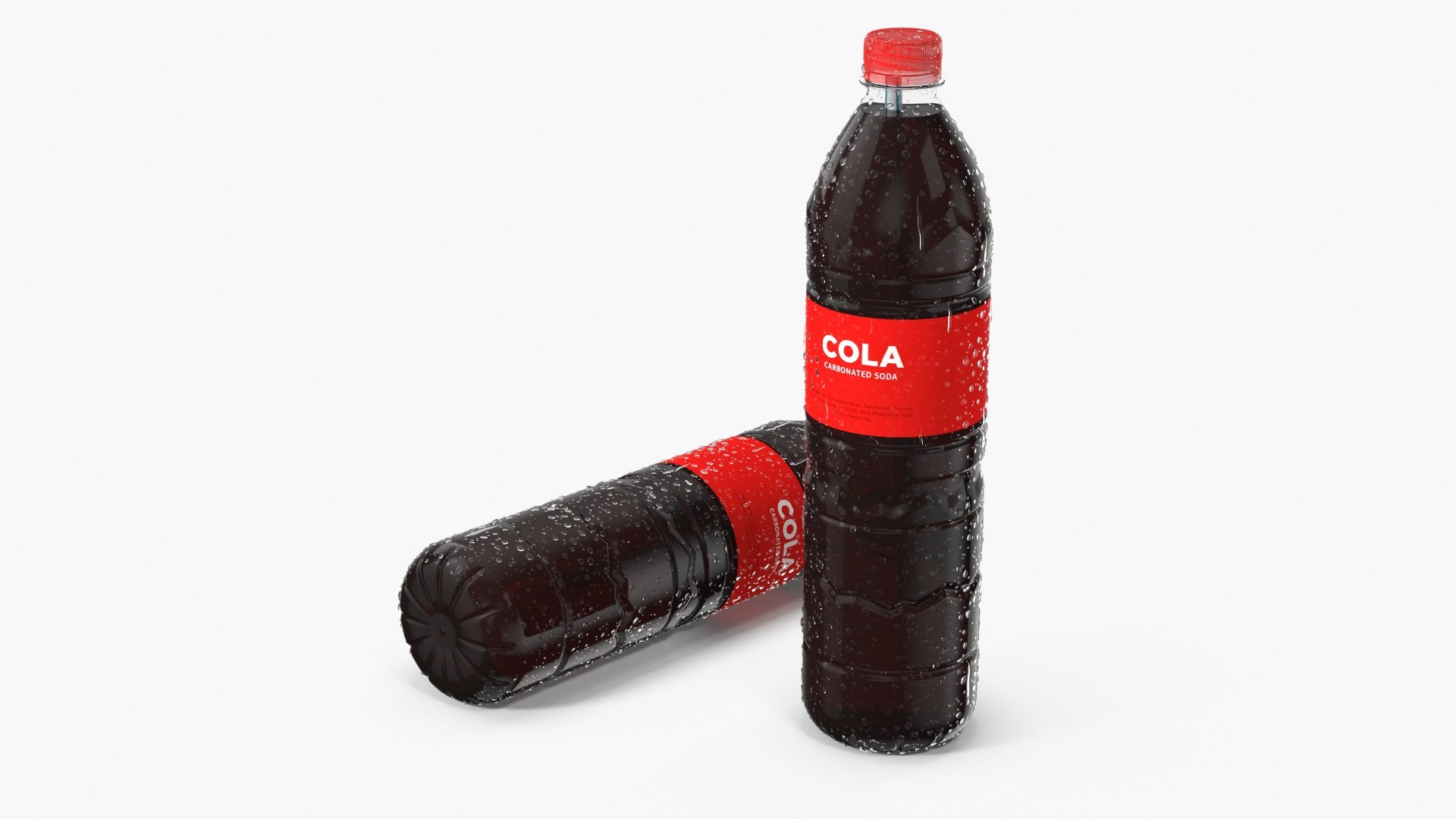 Chilled Soft Drink Cola in Condensation Bottle 3D model preview