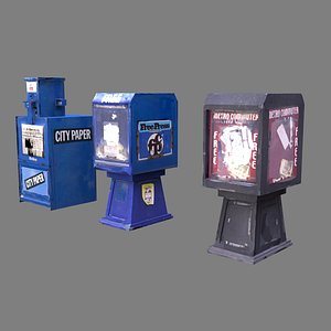 newspaper boxes 3d obj