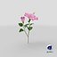 3D flowering hibiscus stem pink