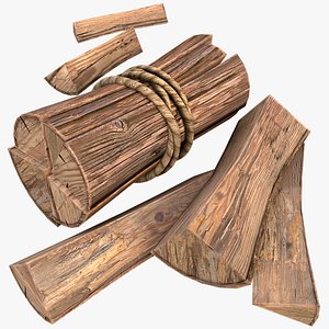 3D Bundle Of Firewood