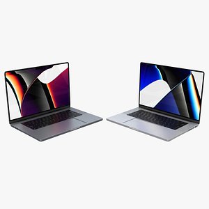 Apple MacBook Pro 16 inch 2021 Space Gray and Silver 3D model