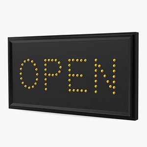 Rectangle Yellow LED Business Sign Open OFF model
