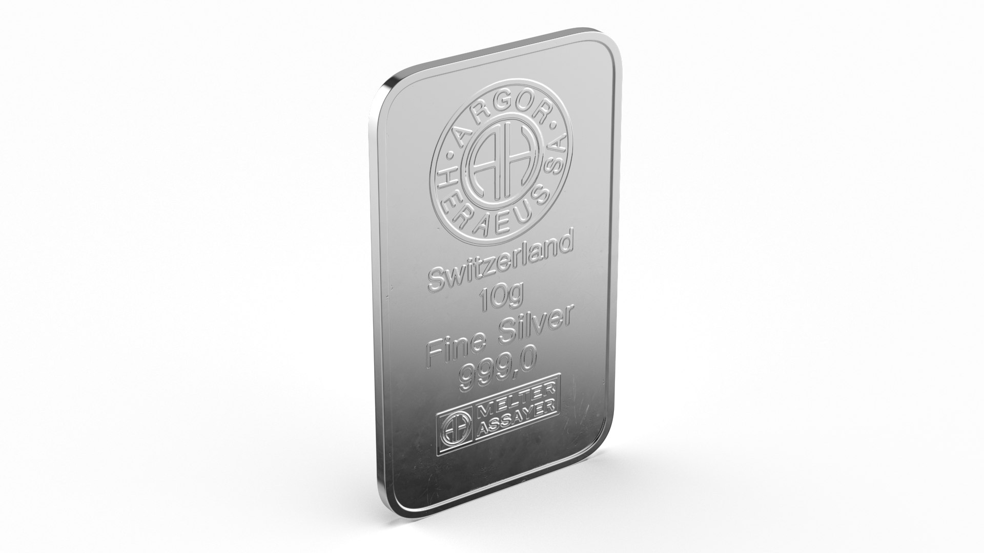 Swiss Silver Bar 10g 3D model preview
