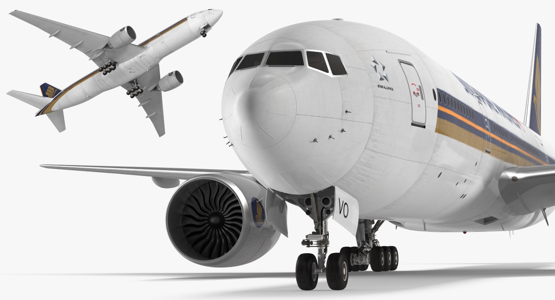3d model boeing 777 200er singapore