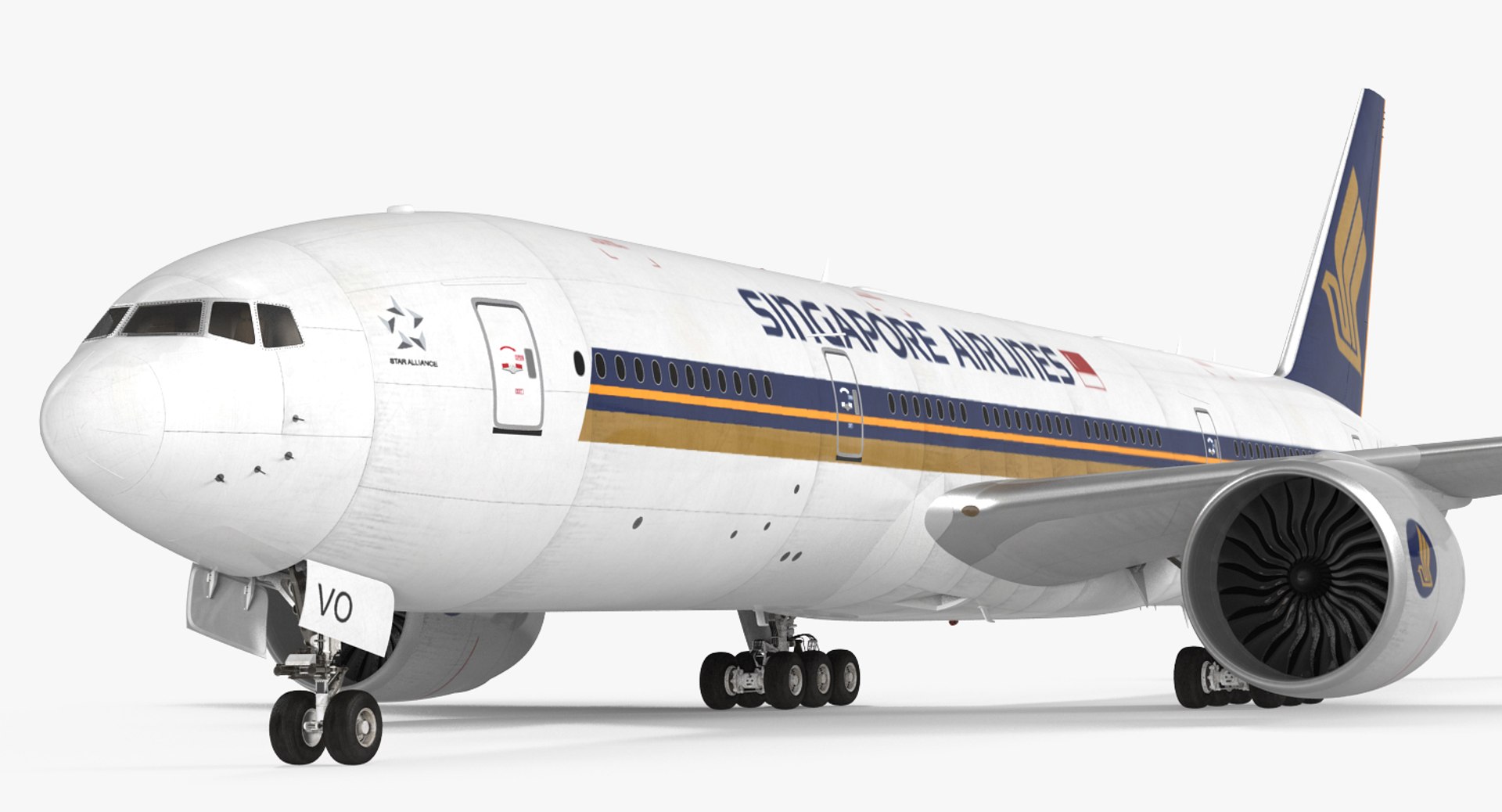 3d Model Boeing 777 200er Singapore