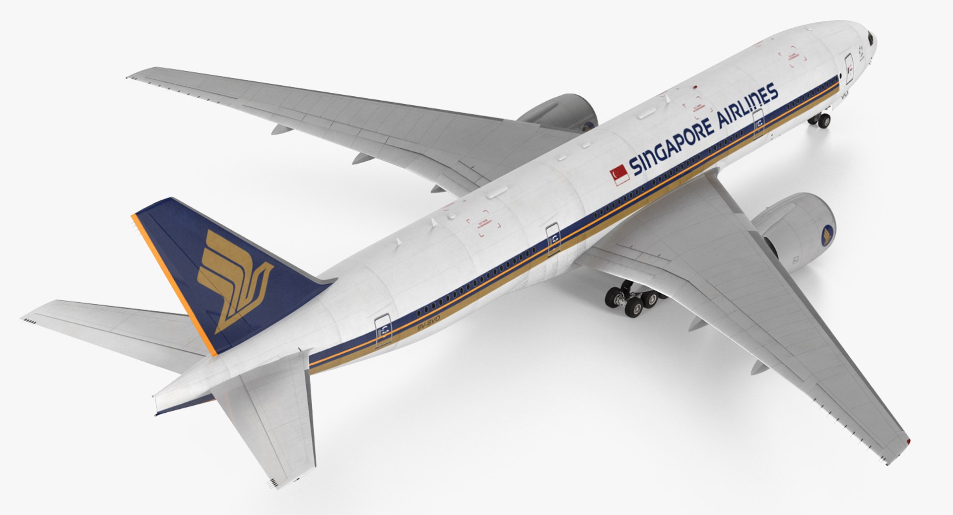 3d model boeing 777 200er singapore