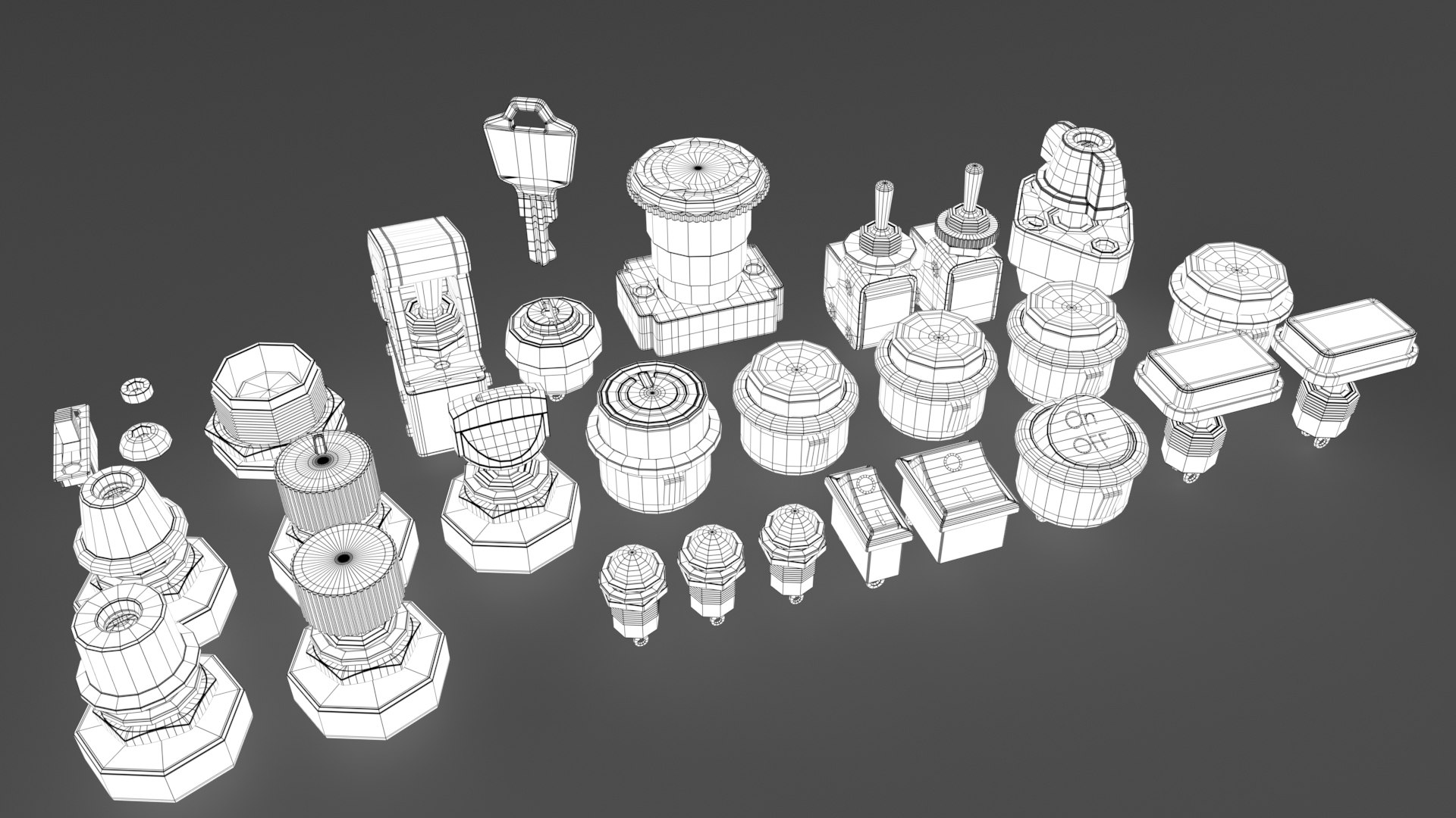Buttons Switches 3D Model TurboSquid 1477932