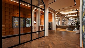 3D Coffee Shop Contemprorary Blender-Fbx-Obj model