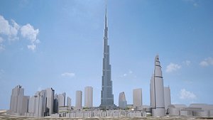 burj khalifa dubai 3d max