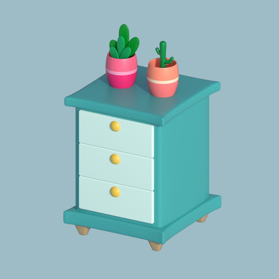 3D Cartoon Drawers Model - TurboSquid 2223442