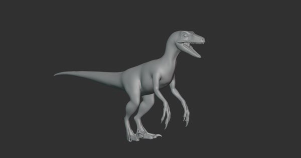 Dakotaraptor Basemesh Low Poly 3D