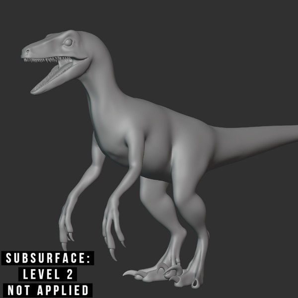 Dakotaraptor Basemesh Low Poly 3D