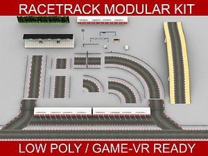 3D model race track modular construction kit