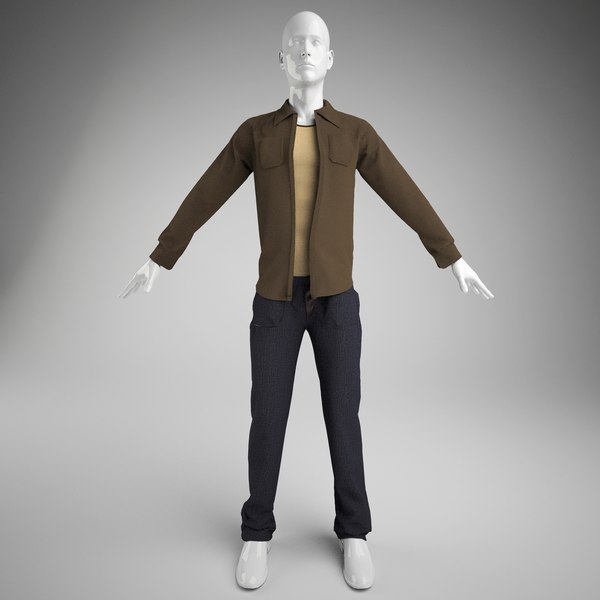 men clothes- pants vest 3d model