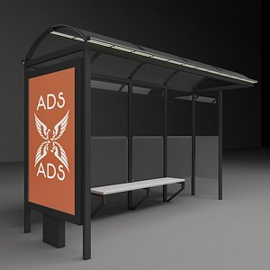 3D advertising bus stop