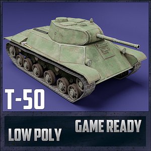 3D t-50 tank ussr toon model