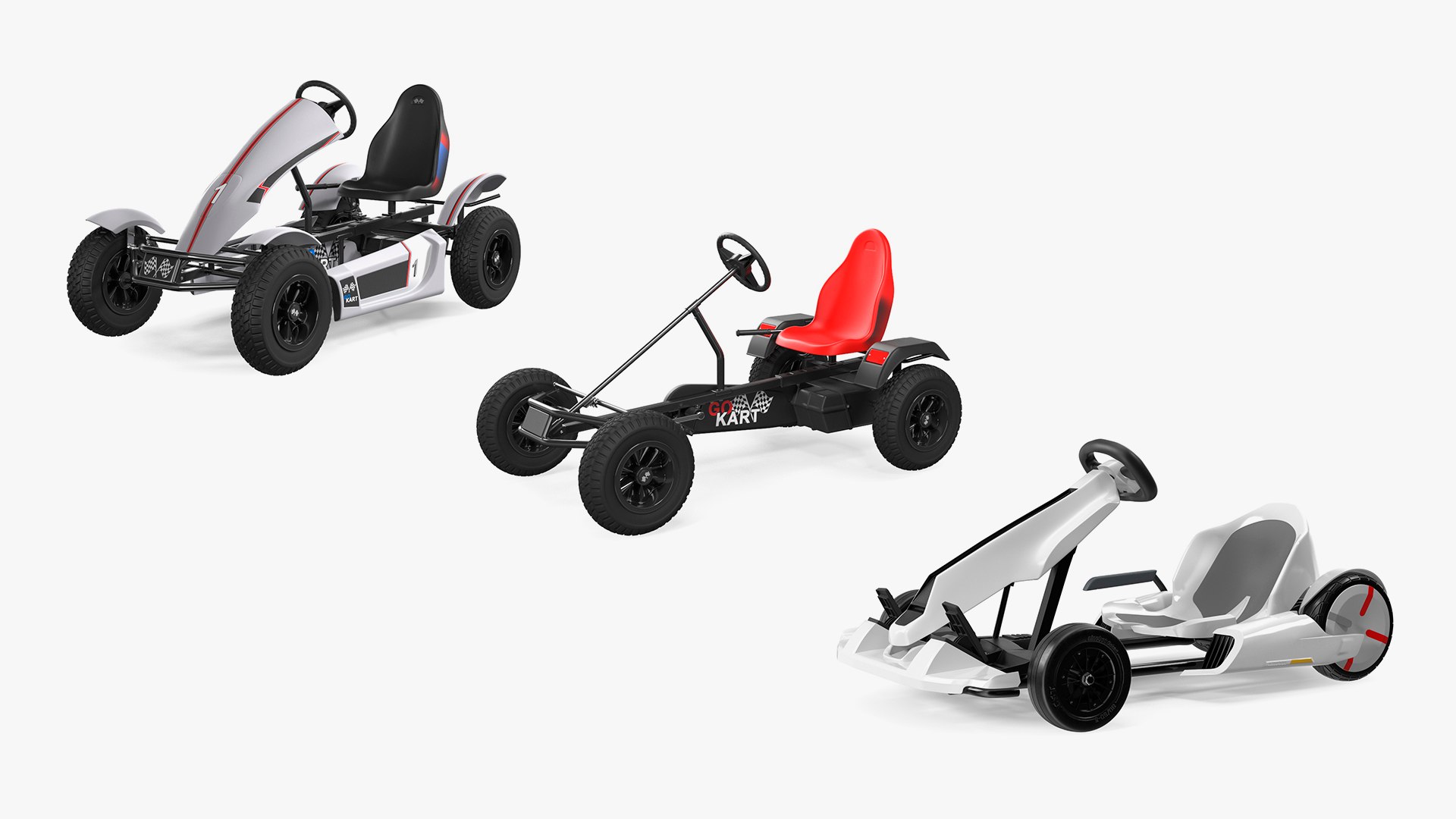 Rigged Pedal Karts Collection for Cinema 4D 3D model preview