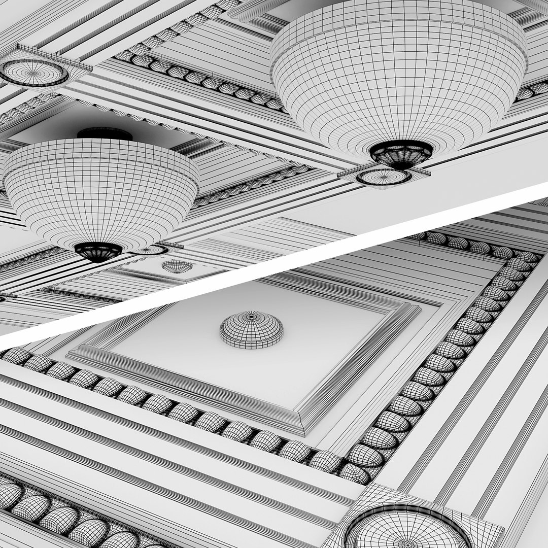 Ceiling set - wenge color 3D model 3D model - TurboSquid 1756192