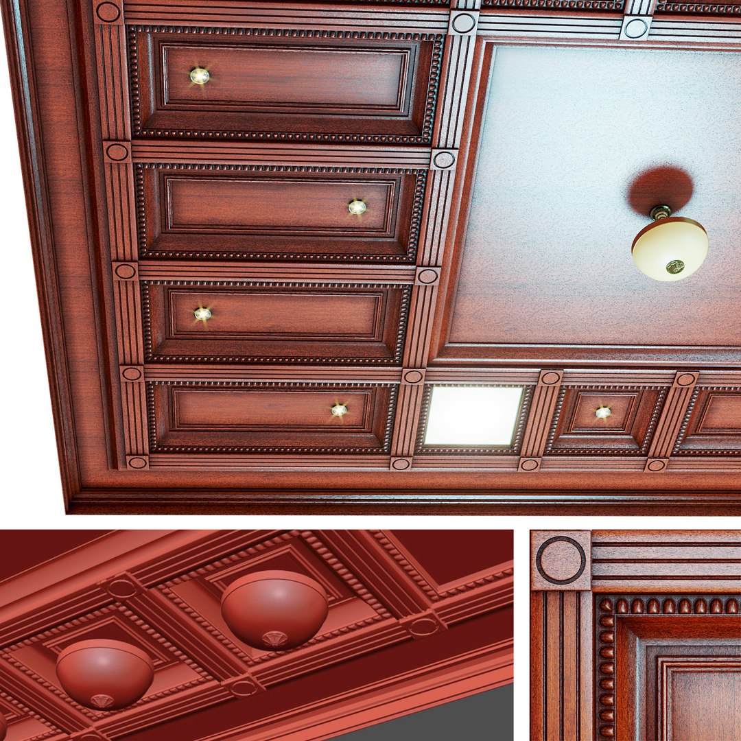 Ceiling set - wenge color 3D model 3D model - TurboSquid 1756192