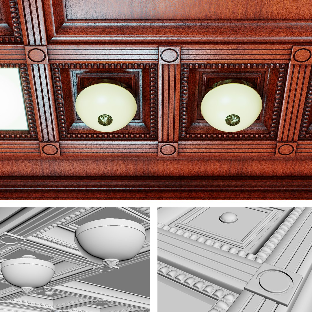 Ceiling set - wenge color 3D model 3D model - TurboSquid 1756192