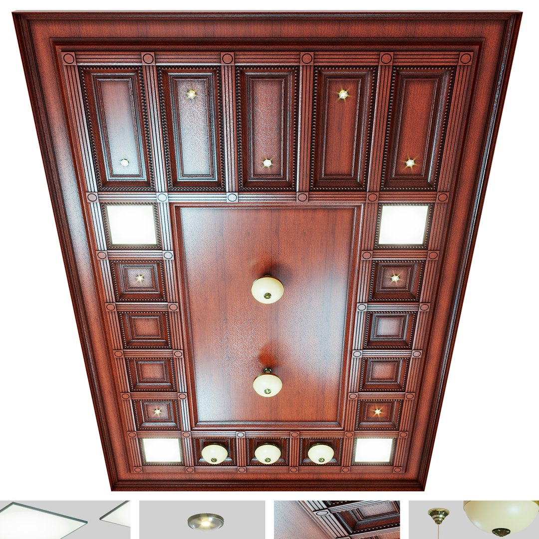 Ceiling set - wenge color 3D model 3D model - TurboSquid 1756192
