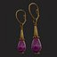 Mittelalterliche lila Amethyst hängende Ohrringe