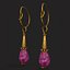 Mittelalterliche lila Amethyst hängende Ohrringe