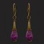Mittelalterliche lila Amethyst hängende Ohrringe